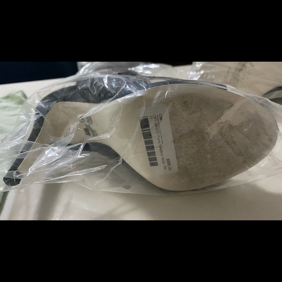 Off White Black Suede lace up stiletto bootie sz 37 - Picture 6 of 6